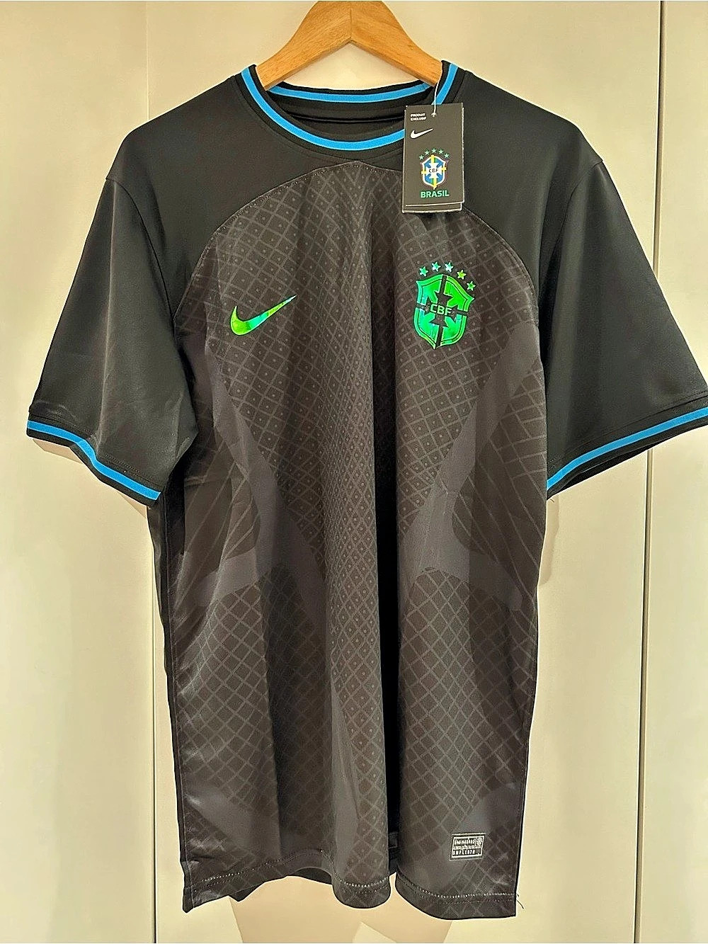 Nike Brazil 2020 Stadium Away Jersey Brazil Soccer Jersey Black XL NWT